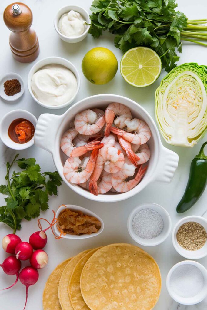 Ingredients for Shrimp Tacos