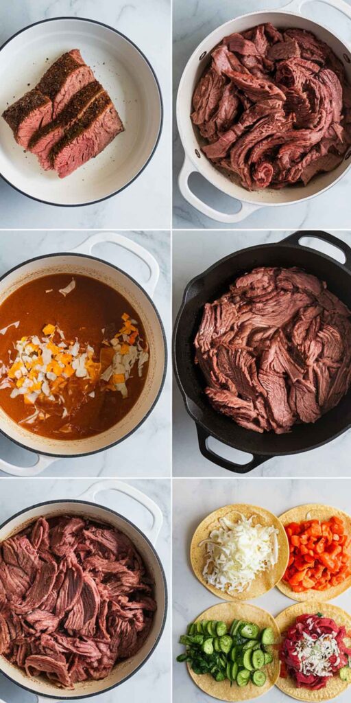 Directions for Making Shredded Beef Tacos