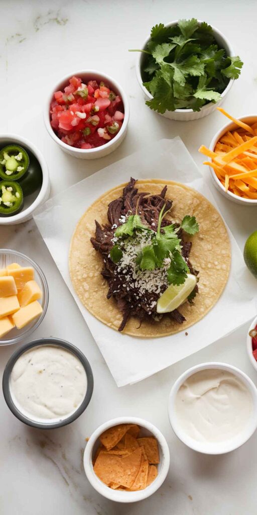 Topping Options for Shredded Beef Tacos