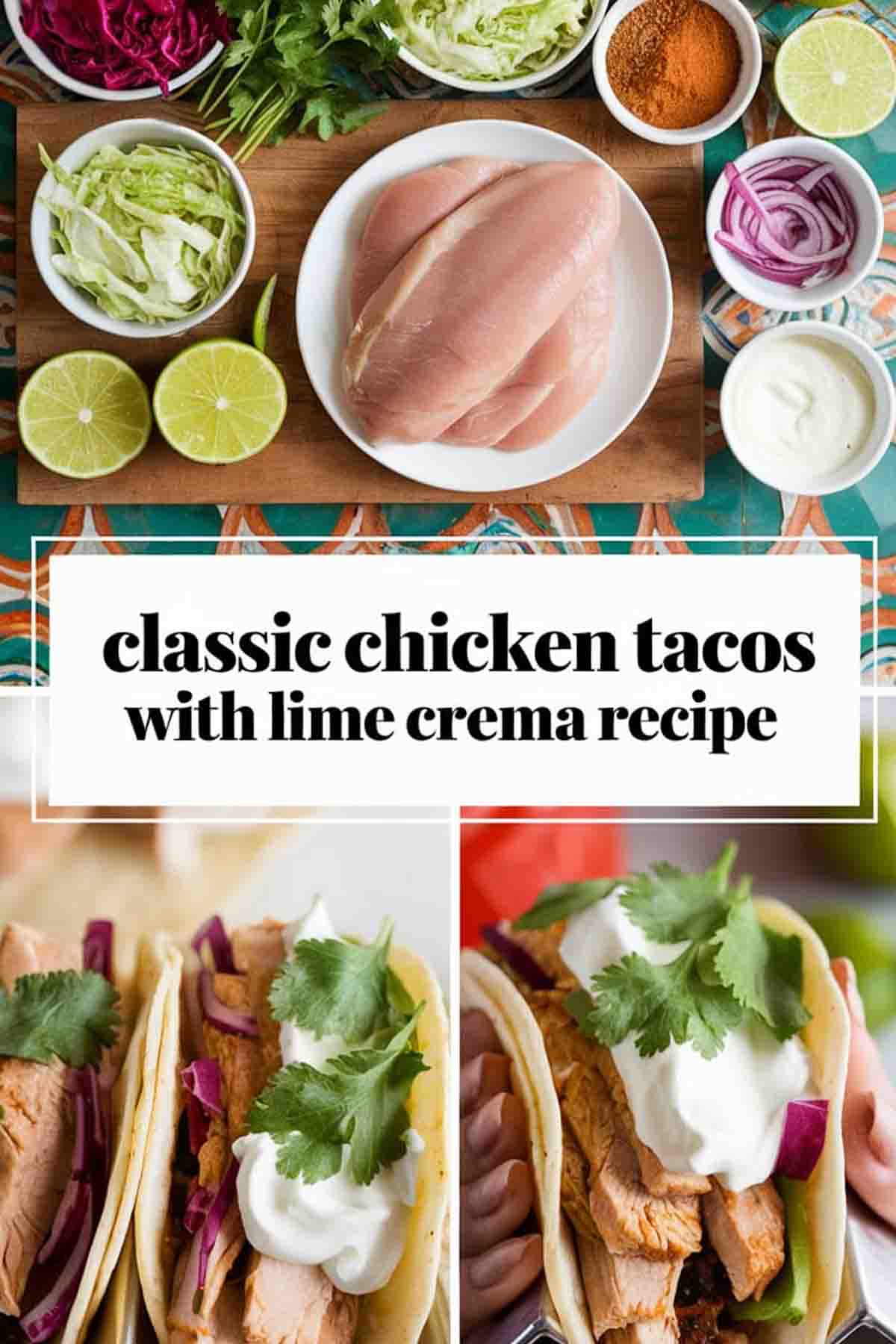 Classic Chicken Tacos with Lime Crema full recipe